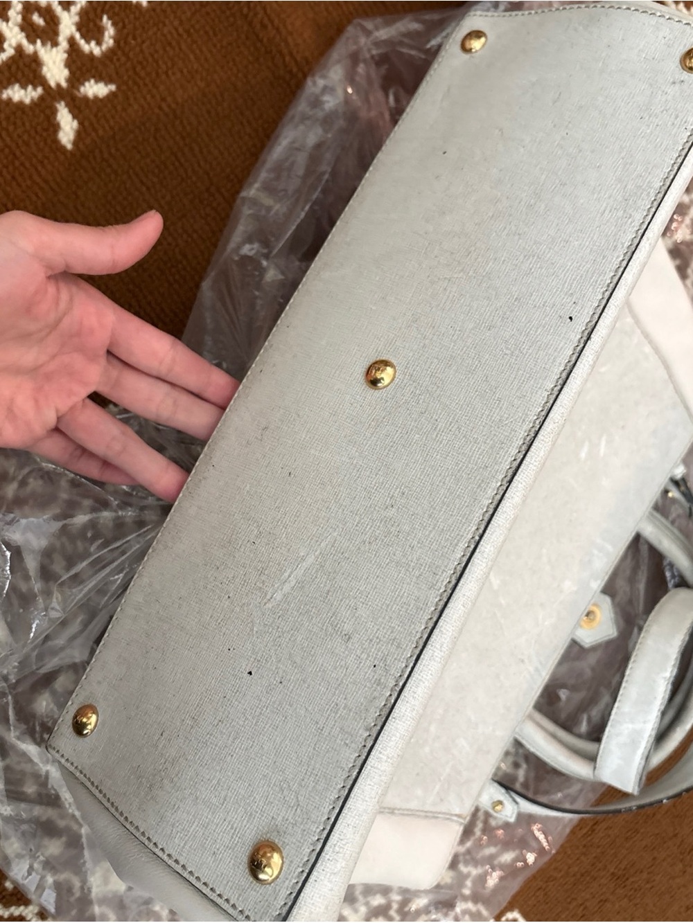 Fendi 2Jours White Leather Tote Bag - Picture 12 of 13